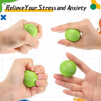 30 Pcs Kids Mini Motivational Stress Balls Small Inspirational Quotes Relief Stress Balls for Adults Hand Exercise Funny Anxiety Relief Toys