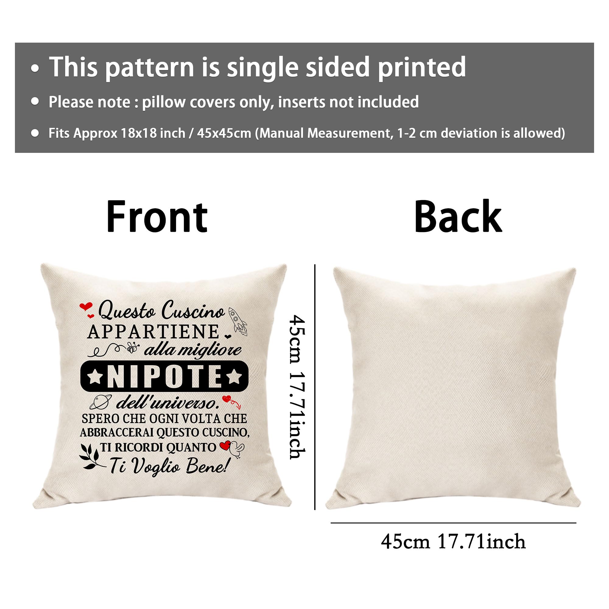 Hasodeo Nipote Femmina Copricuscino 45X45 CM Nipote Idee Regali Questo Cuscino Appartiene alla Migliore Nipote dell'Universo Idea Regalo di Compleanno Matrimonio Decorazione Keepsake (Nipote-Donne)