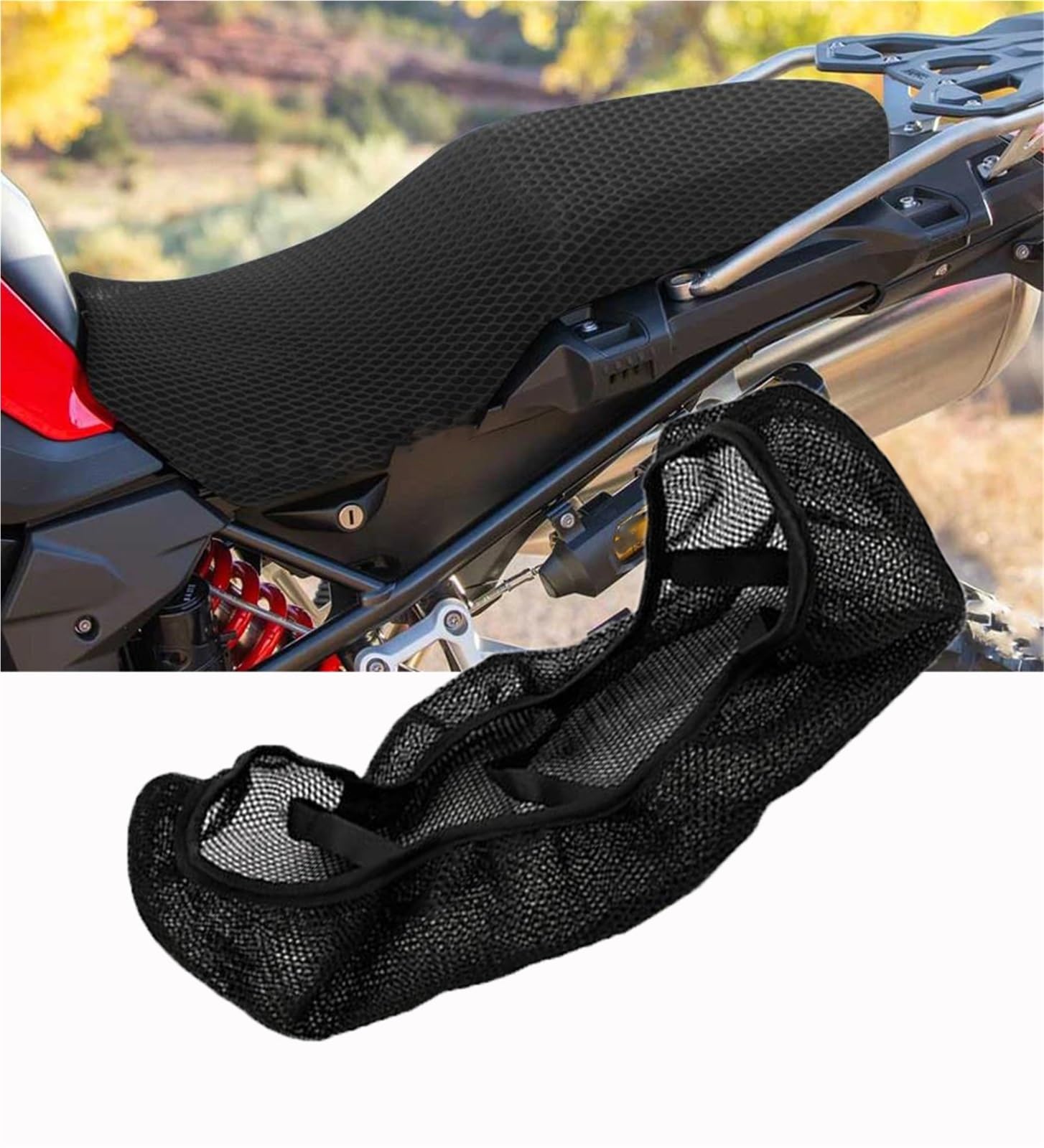 Funda de asiento 3D transpirable antideslizante para BMW F850GS 5