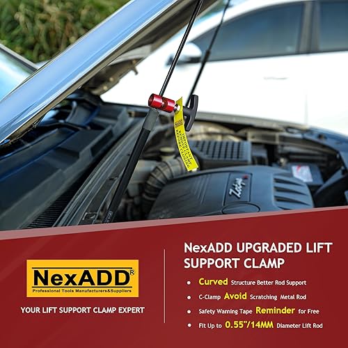 Miniatura 10 de Abrazadera de puntal de capó y pinza de bujía, herramienta 2 en 1 de 0.472 in con punta de latón rosa, 2 piezas, herramienta universal de soporte de