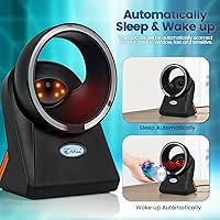 Vista 6 de OBZ Escáner de código de barras QR 2D omnidireccional, lector de plataforma de escritorio USB manos libres para códigos 1D/2D, detección automática