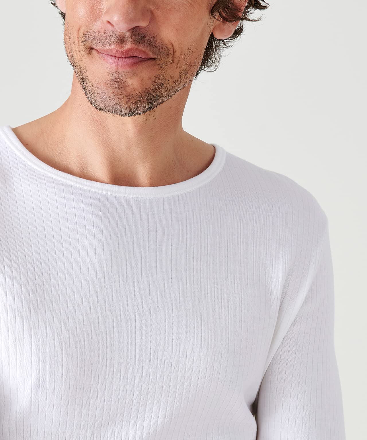 Damart T-Shirt Thermolactyl Col Rond, Côtes Molletonnées Haut Thermique Homme (Lot de 1)
