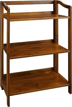 Casual Home Stratford 3-Shelf Folding Bookcase-Warm Brown