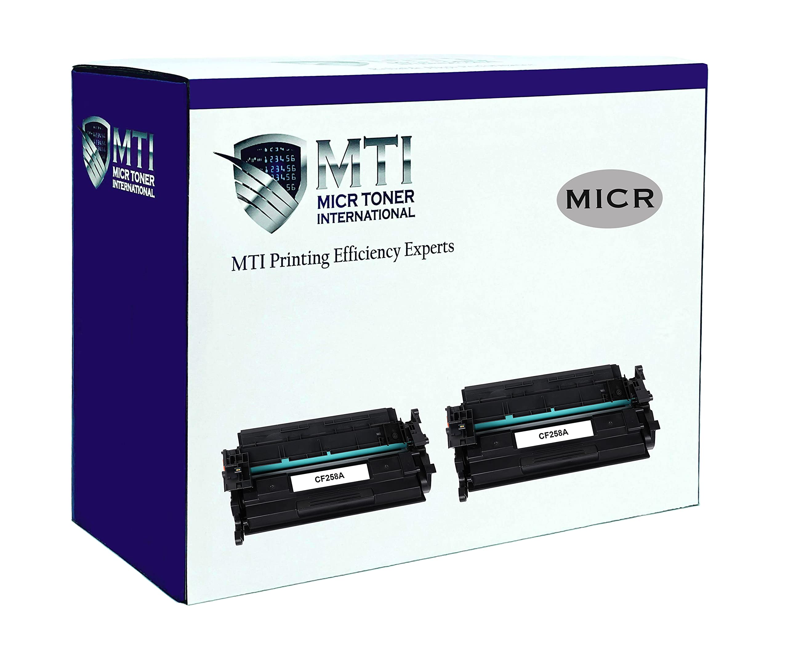 MICR Toner International USA rigenerata MICR cartuccia toner di ricambio per stampanti laser HP CF258A 58A M404 M428 MFP (confezione da 2 con chip bypass)