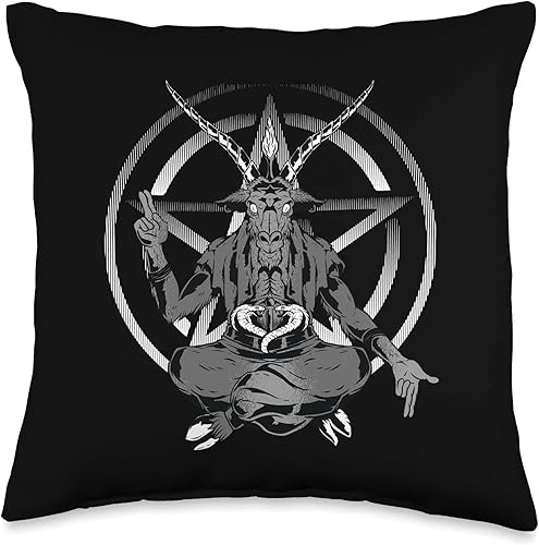 Satanic Goat Baphomet Goth T-Shirts and Hoodies Satan Baphomet - Almohada gótica oculta, 16 x 16 pulgadas, multicolor