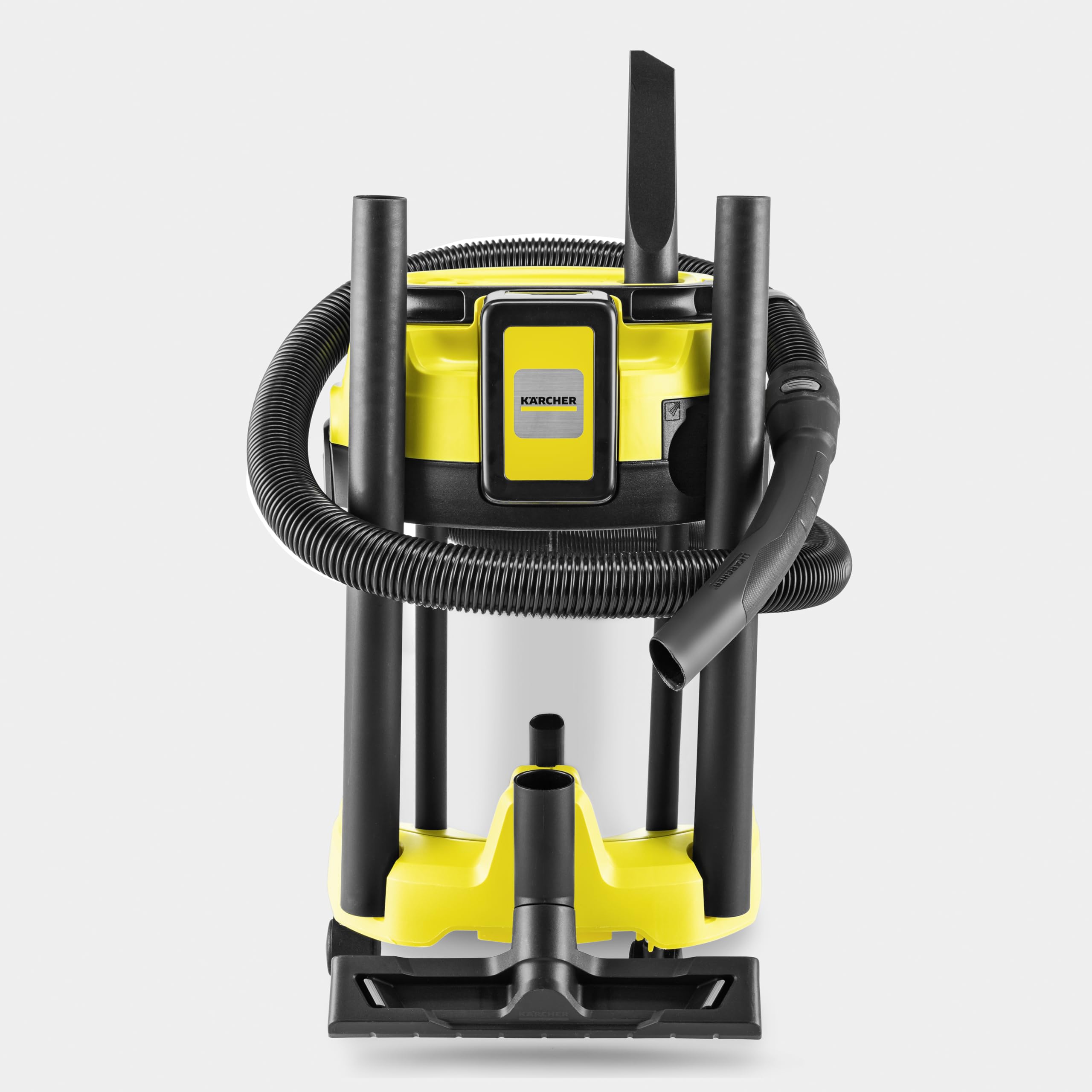 KÄRCHER Aspirateur Eau et Poussières sans Fil 18 V WD 3-18 S, Fonction Soufflerie, Cuve en INOX : 17 l, Flexible : 2 m, Filtre Cartouche, Suceur Eau et Poussières, Suceur Fentes, sans Batterie