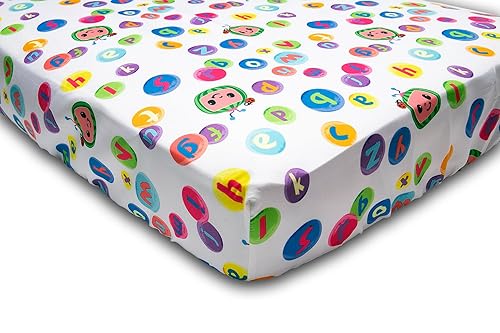 Miniatura 8 de Cocomelon Juego de ropa de cama de 4 piezas para niños pequeños, incluye edredón, juego de sábanas, sábana bajera, sábana superior + funda de
