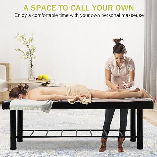 Miniatura 3 de Mesas de masaje, cama portátil de tratamiento estacionario para esteticistas, mesa de pestañas profesional resistente con almacenamiento y espuma