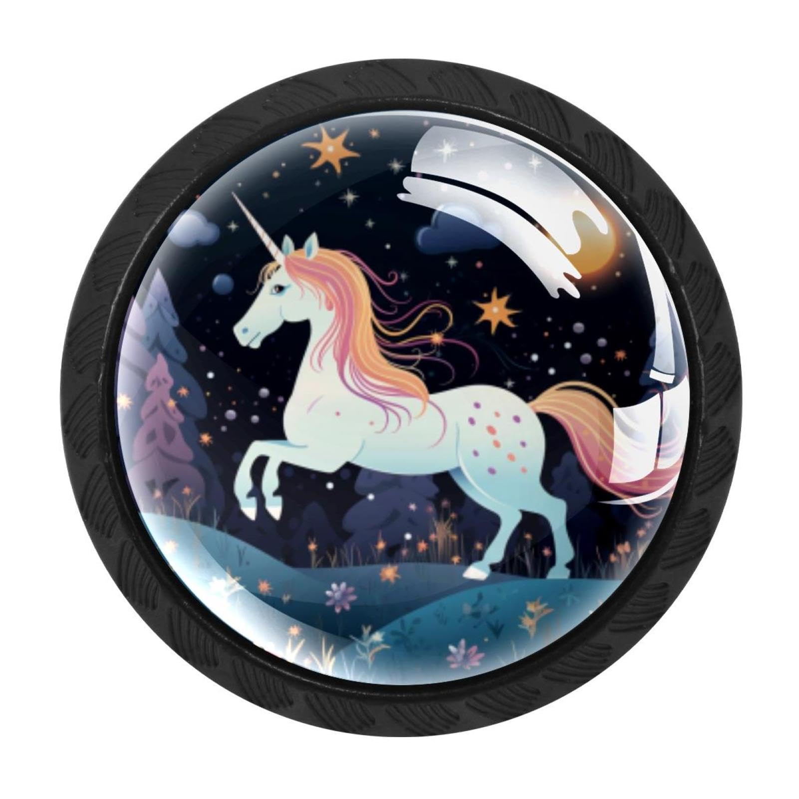 Chenzzzz Multicolored 09 4 Pack Starry Unicorn Kitchen Cabinet Knobs Drawer Knobs Dresser Knobs Matte Black Zinc Knobs Drawer Pulls Door Knobs Dresser Drawer Handles Knobs For Dresser Drawers