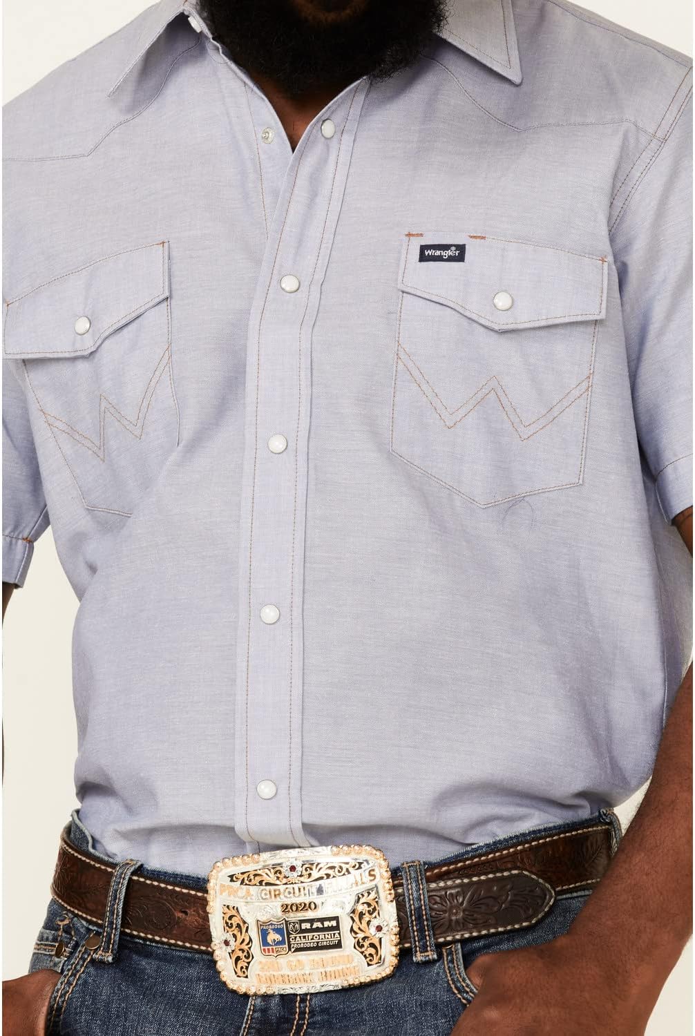 Wrangler Denim Short Sleeve Snap Shirt - Image 3