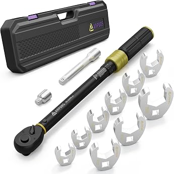 ANPUDS 1/2 Inch Crowfoot Wrench 17-36 mm & 1/2 Inch Torque Wrench Set