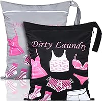 Vista 1 de Shappy 2 piezas de bolsa grande de lavandería para viajes, lavable, impermeable, húmeda y seca, bolsa grande para ropa sucia, para baño