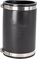 Fernco XL 1056-442 4-Inch Extra-Long Flexible Pipe Coupling | 7.75" DWV Connector for Cast Iron PVC Steel Pipes - Leak-Proof Clamps