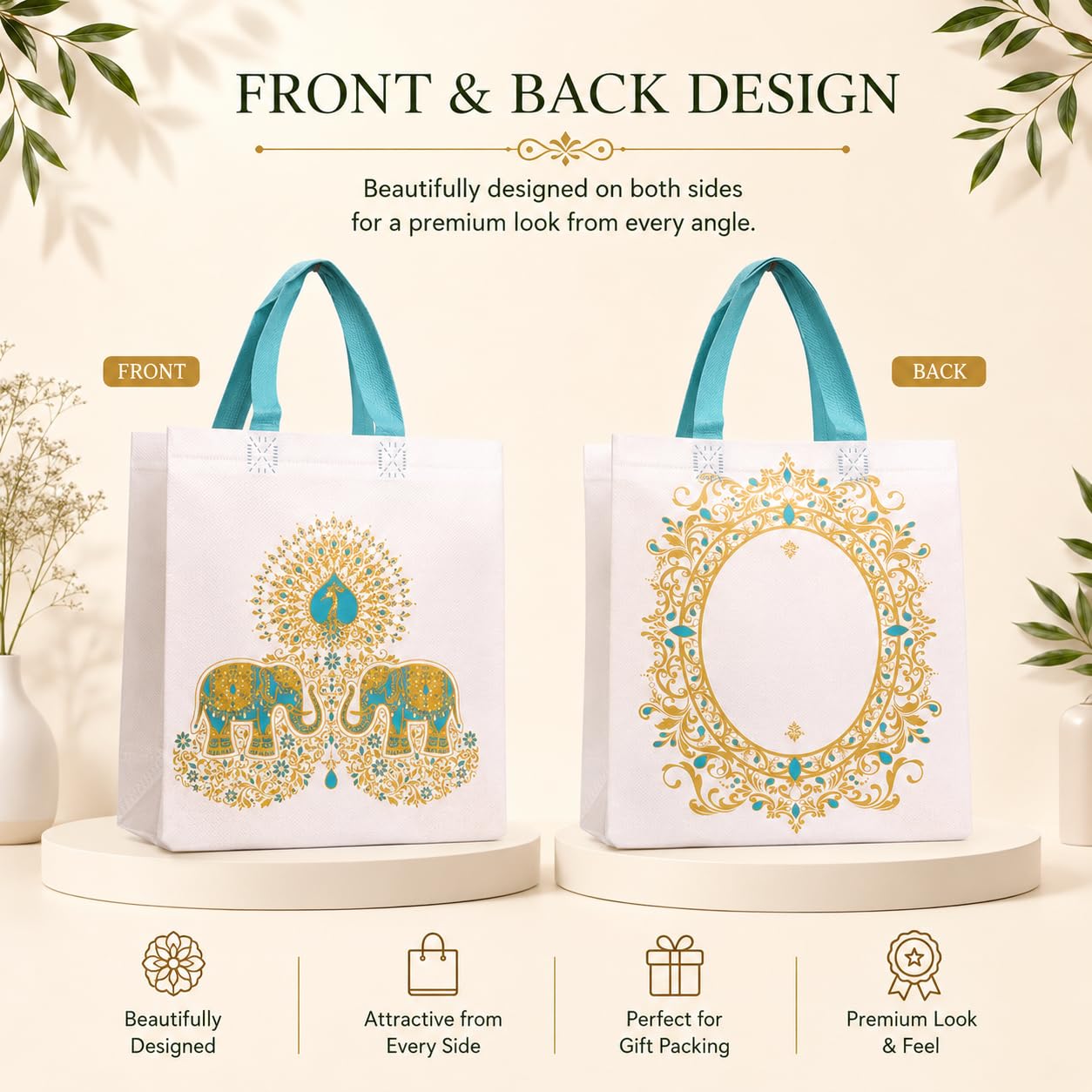 Thank You Gift Bags - Elephant Design, Pack of 10 -6 Thank You Gift Bags - Elephant Design, Pack of 10 -6