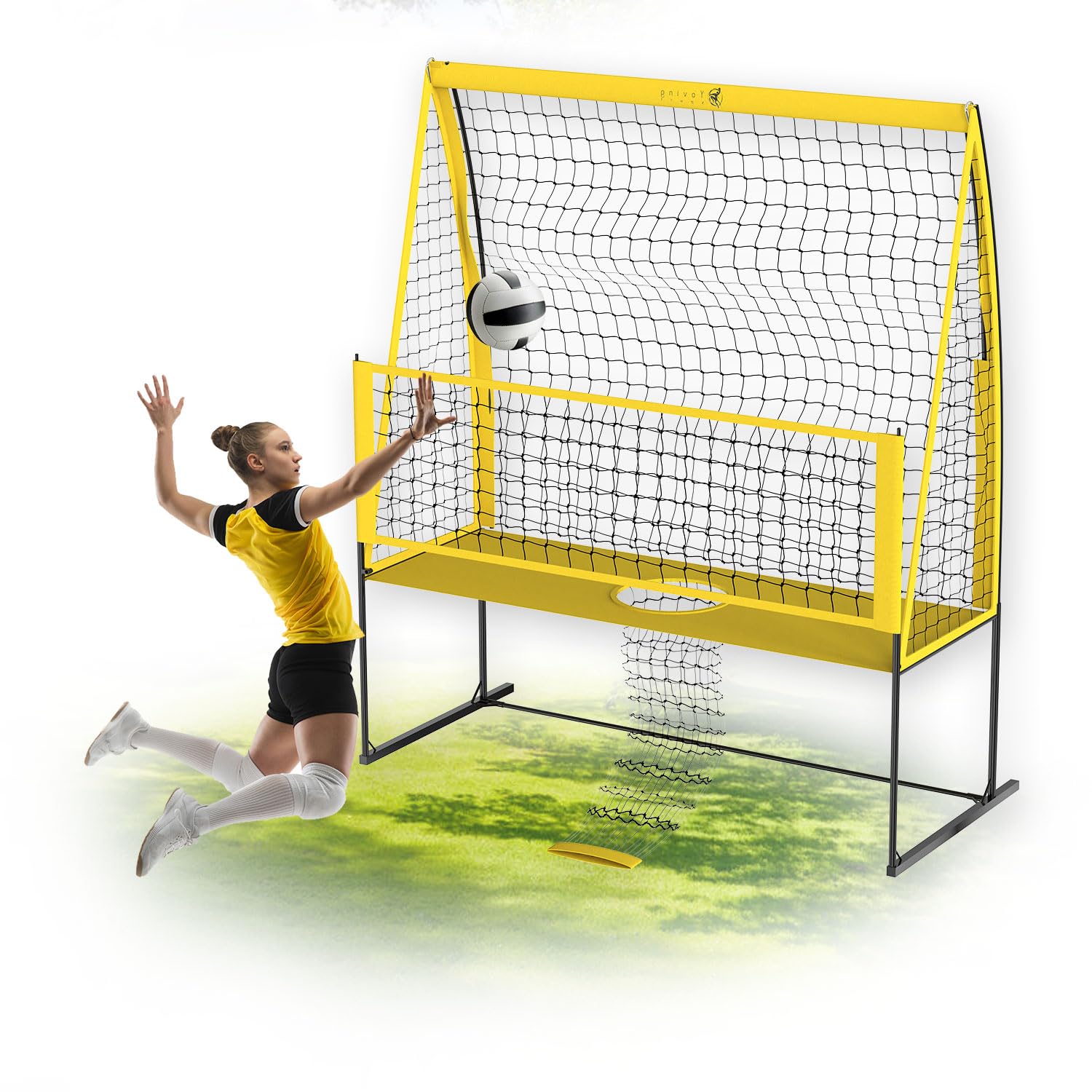 Yoving Volleyball Net Training System, 8 ft Wide by 11 ft High, Great for Serving and Dunking Drills Improves Hitting Accuracy, Power and Technique, Perfect for Team or Individual Training, Rugged