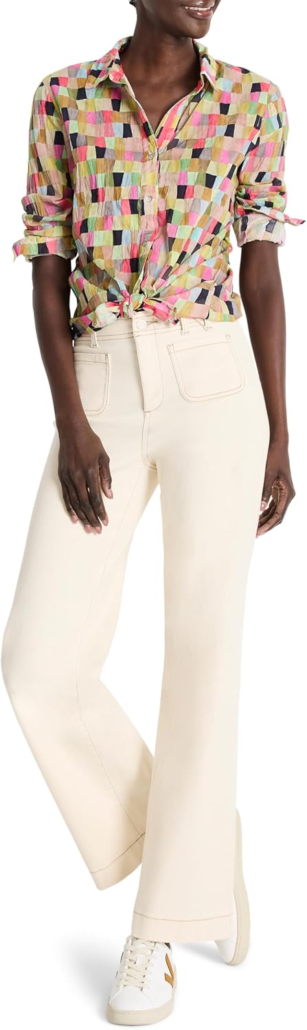 NIC+Zoe Womens Colorwash Cotton Crinkle Shirt - Image 4