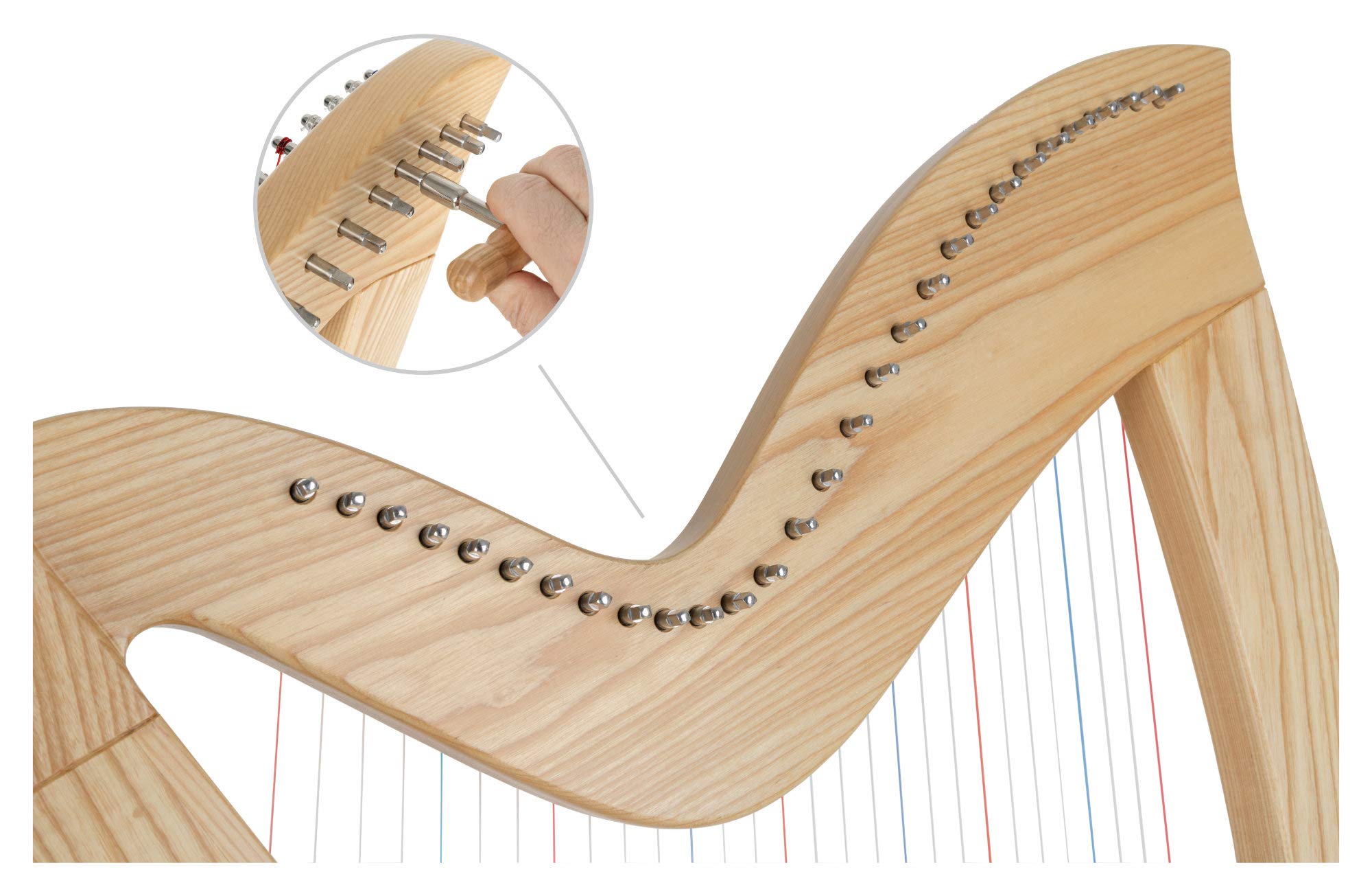Classic Cantabile H-29 Arpa Celtica 29 corde in Mi bemolle maggiore, meccanica a semitoni, legno di frassino, altezza 101 cm, con borsa e 2 chiavi di accordatura incluse.