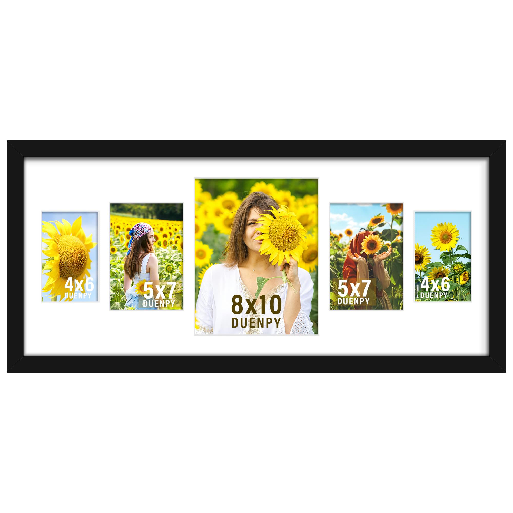 DUENPY 12x28 Collage Frame Multi Size Photo Display Black