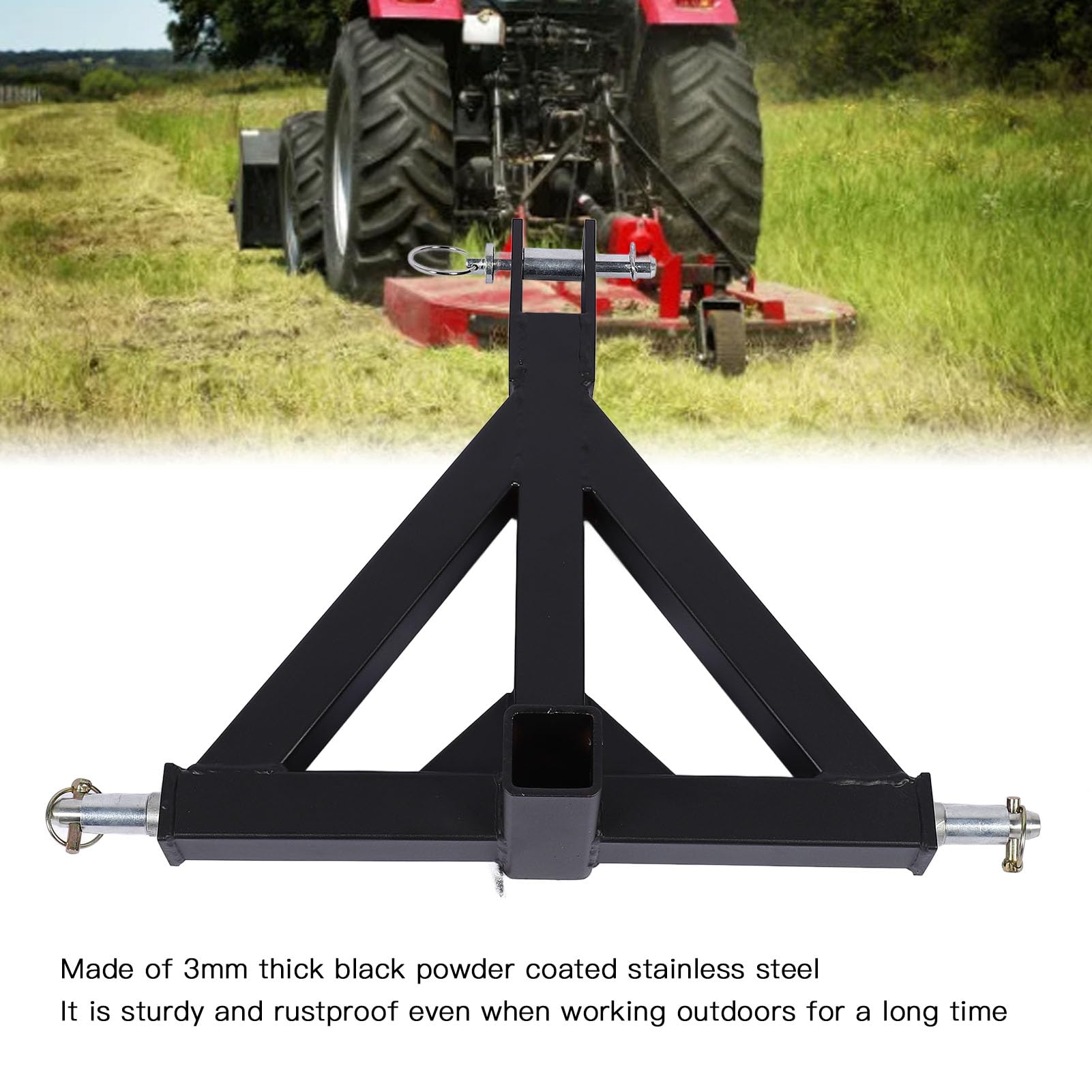 CHICIRIS Enganche de Remolque de 3 Puntos, Receptor de 2 Pulgadas, Enganche Rápido, Adaptador de Barra de Tiro de Tractor de Fuerza de Tracción de 3000 Libras para Tractores de Clase 1