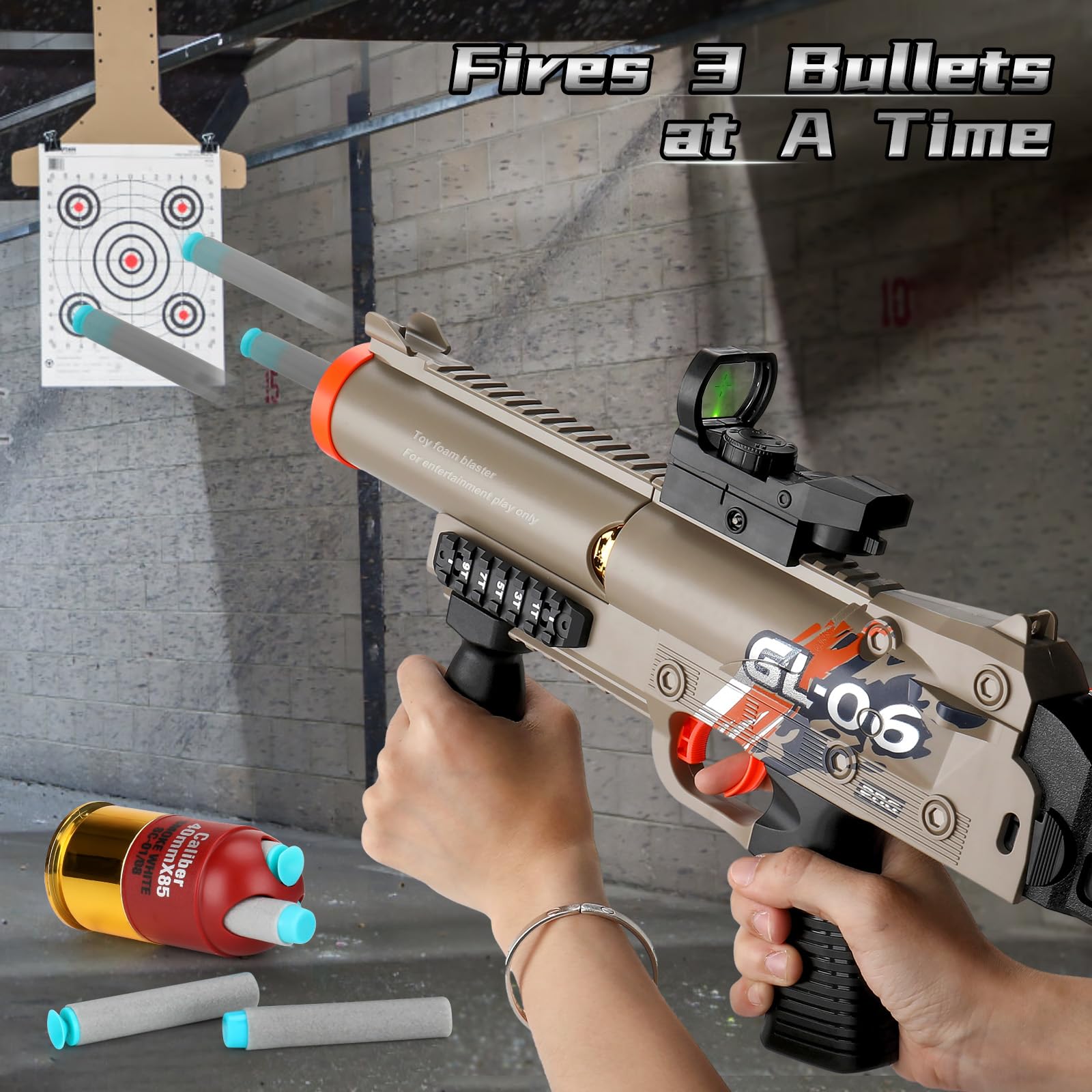 Spielzeug Pistole Kinder, Spielzeugpistole Spielzeug Schrotflinte, Spielzeug Schaumstoff Blaster mit 20 Weichen Kugeln, Schießspielzeug Geschenk für 8+ Kinder Jungen Jugendlicher Erwachsene