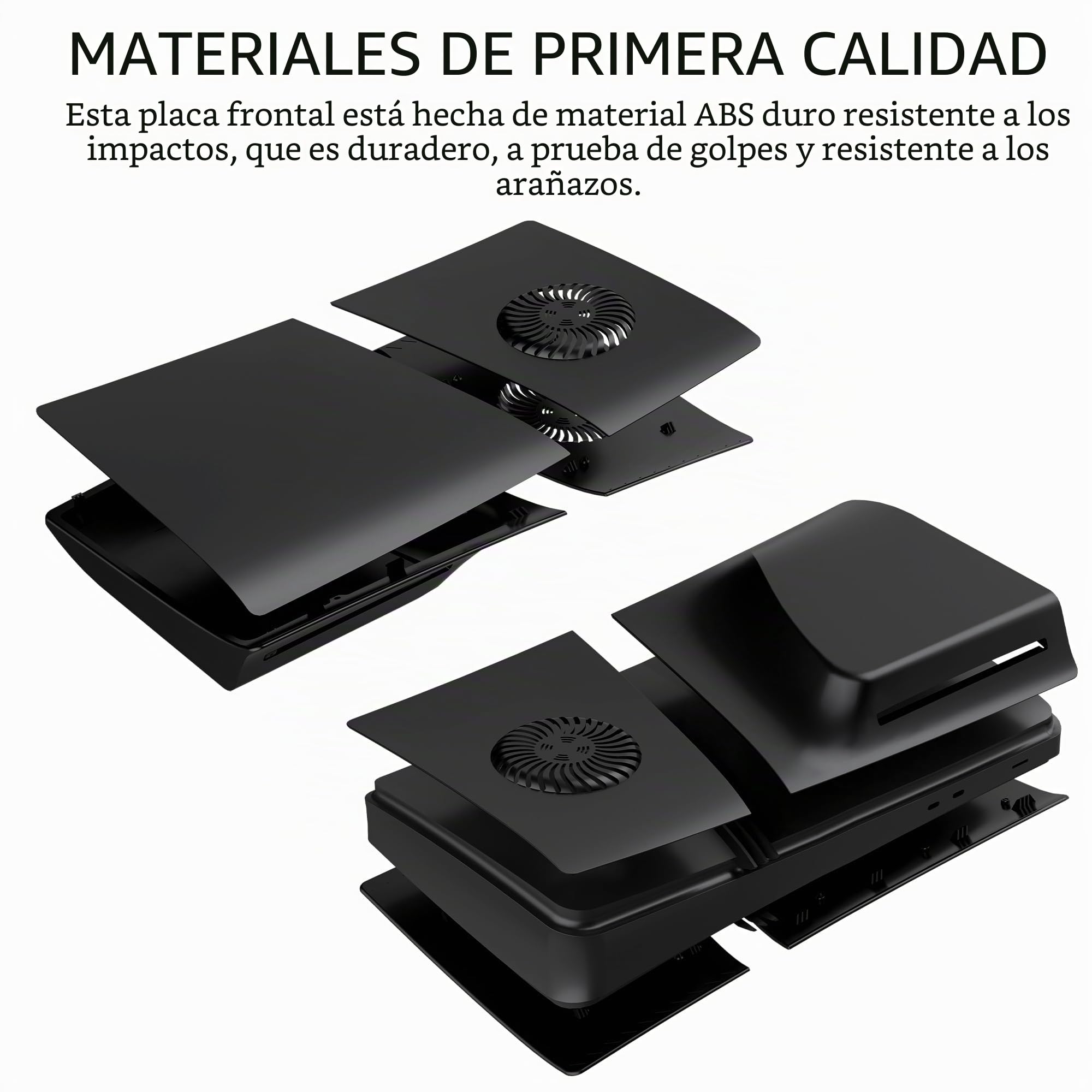 DOBEWINGDELOU Placa frontal para PS5 Pro Disc Edition con ventilación y filtro de polvo, cubierta ABS a prueba de polvo, carcasa lateral de repuesto