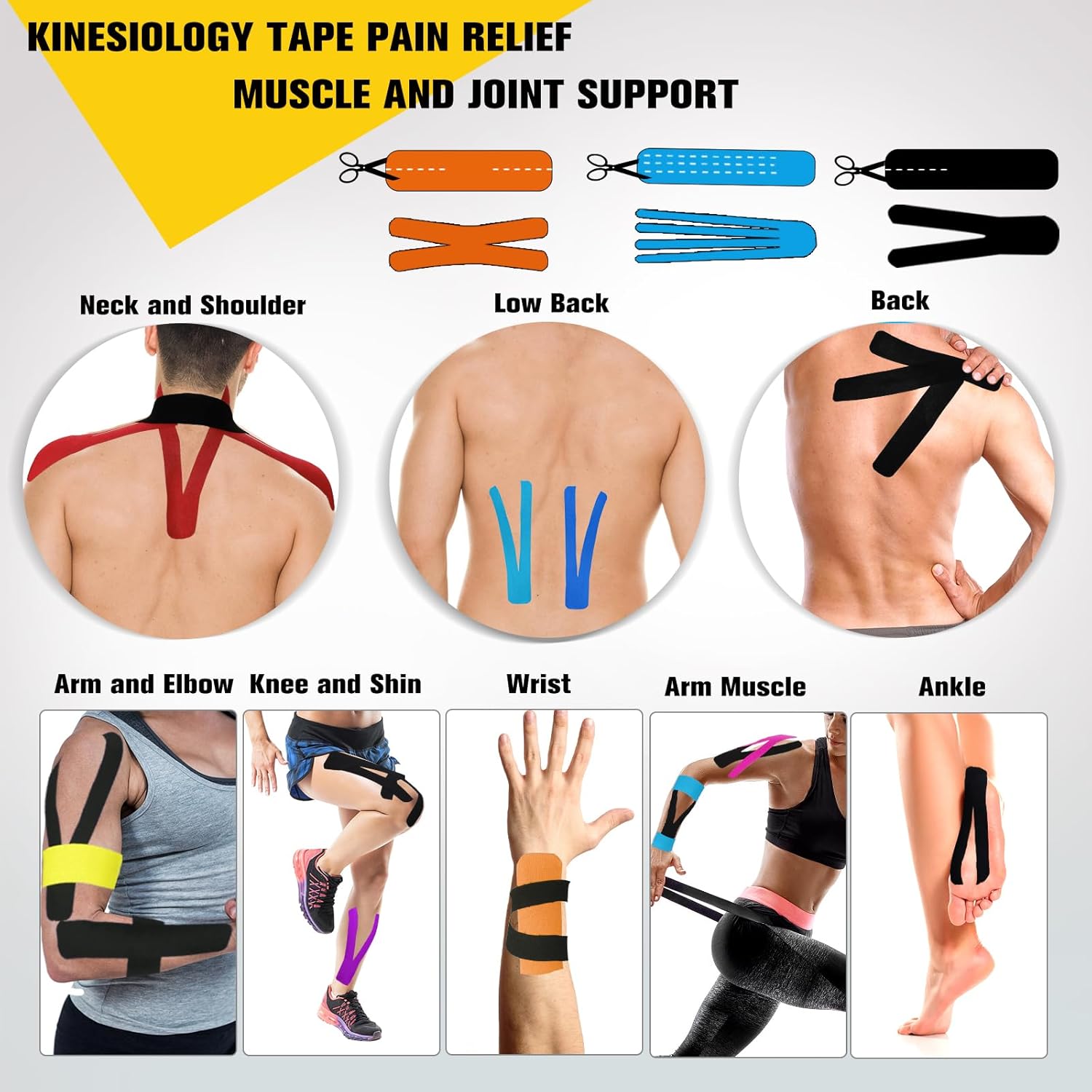 Extra Wide Kinesiology Tape, Pain Relief and Muscle Support for Back Shoulder Ankle Knee, Football Turf Tape for Turf Burn, 4 in x 16.4 Ft, Skin - Image 4