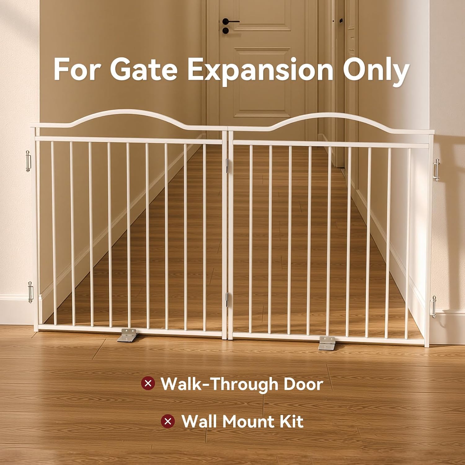 No Pawblems Metal Freestanding Foldable Dog Gate, 30'' Tall image 3