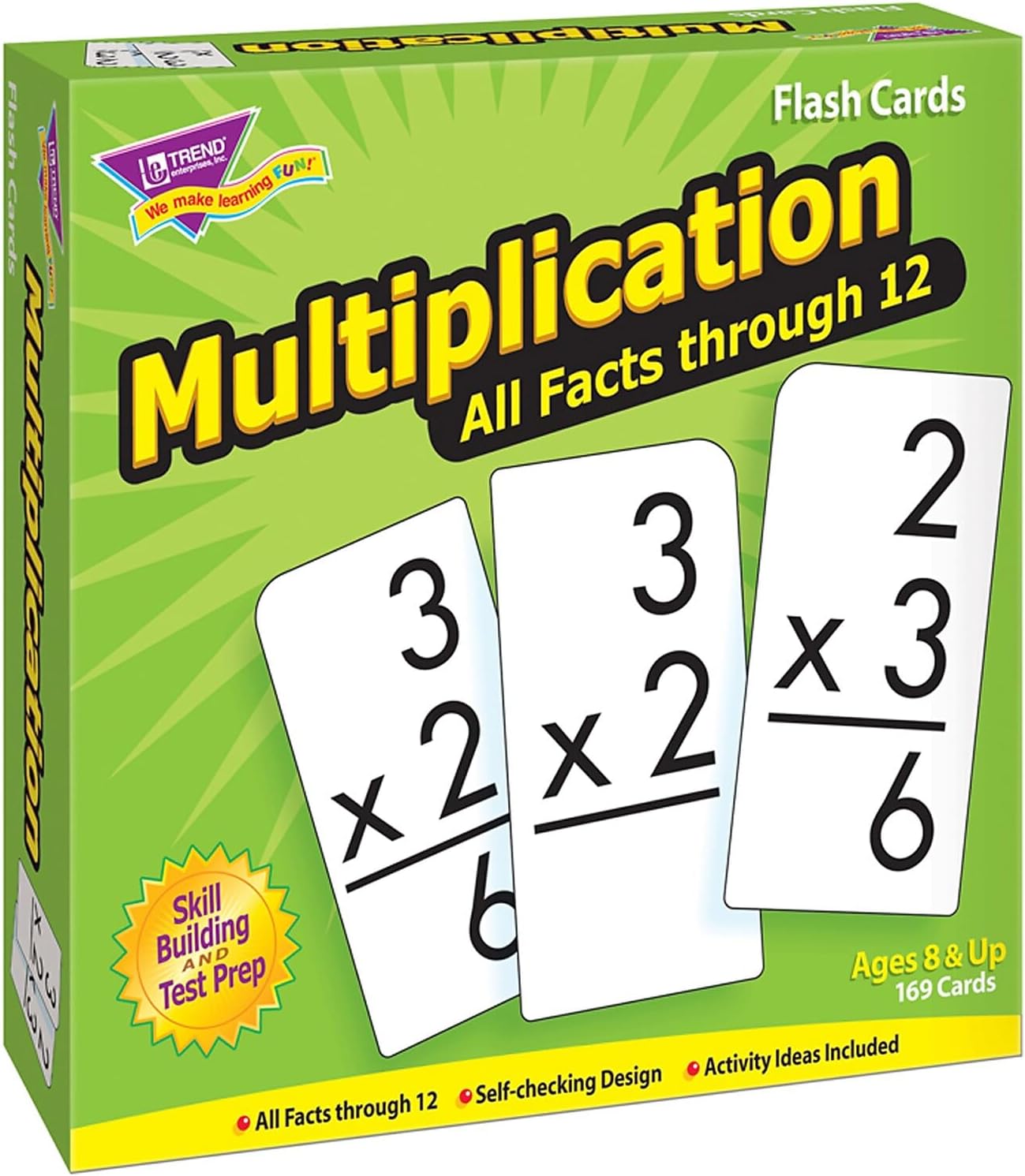 Trend Enterprises: Multiplication All Facts Through 12 Skill Drill Flash Cards, Exciting Way for Everyone to Learn, Great for Skill Building and Test Prep, 156 Cards Included, Ages 8 and Up