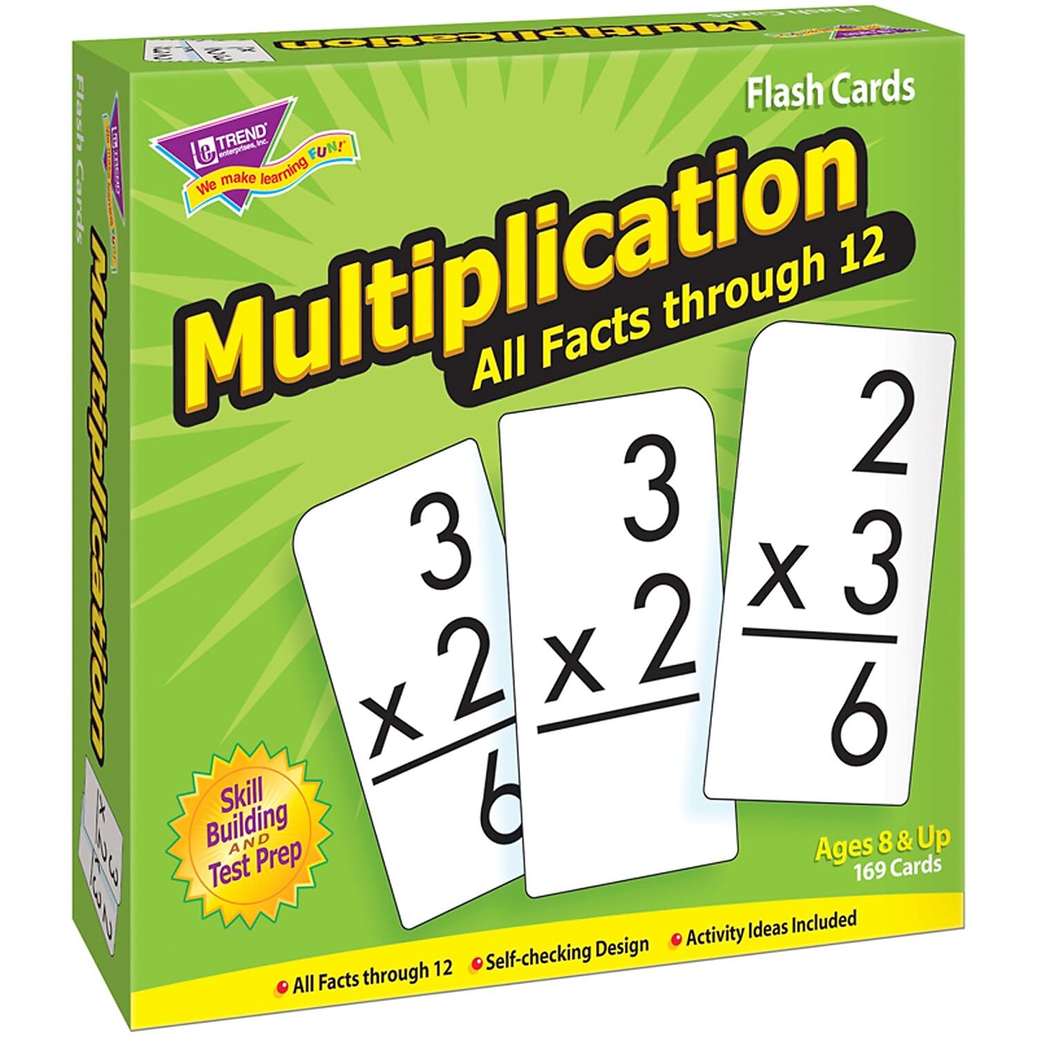 Trend Enterprises: Multiplication All Facts Through 12 Skill Drill Flash Cards, Exciting Way for Everyone to Learn, Great for Skill Building and Test Prep, 156 Cards Included, Ages 8 and Up