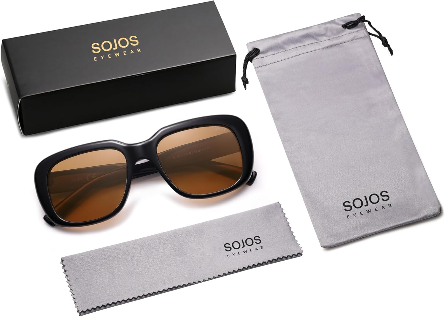 SOJOS Classic Thick Rectangle Polarized Sunglasses for Women Men Trendy 90s Square Frame Shades SJ2635 - Image 7