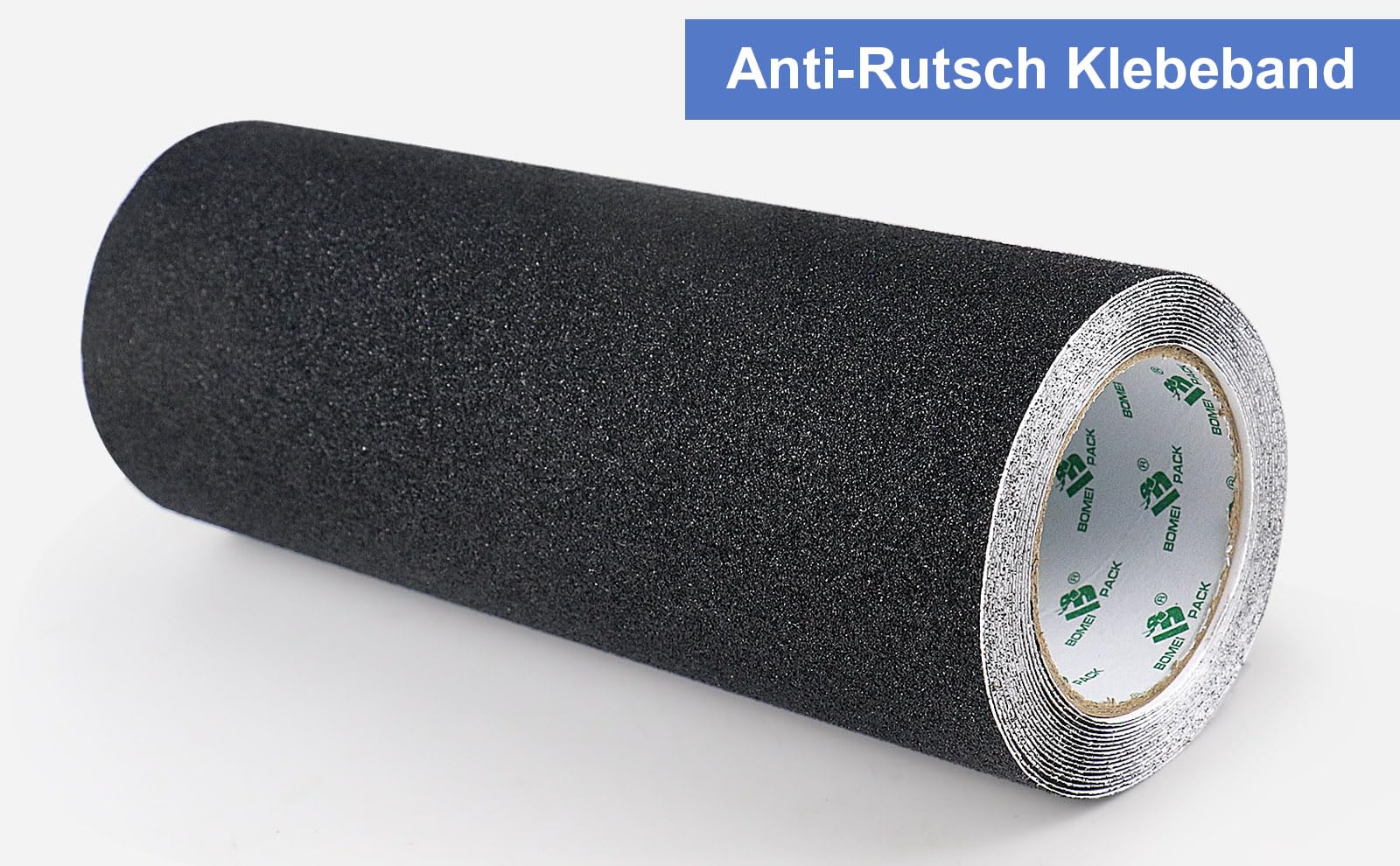 BOMEI PACK 300 mm x 5 m - Noir - Antidérapant - Pour escaliers et skateboard - Bande de traction solide - Niveau de sécurité antidérapant - Marches de sécurité pour l'intérieur et l'extérieur