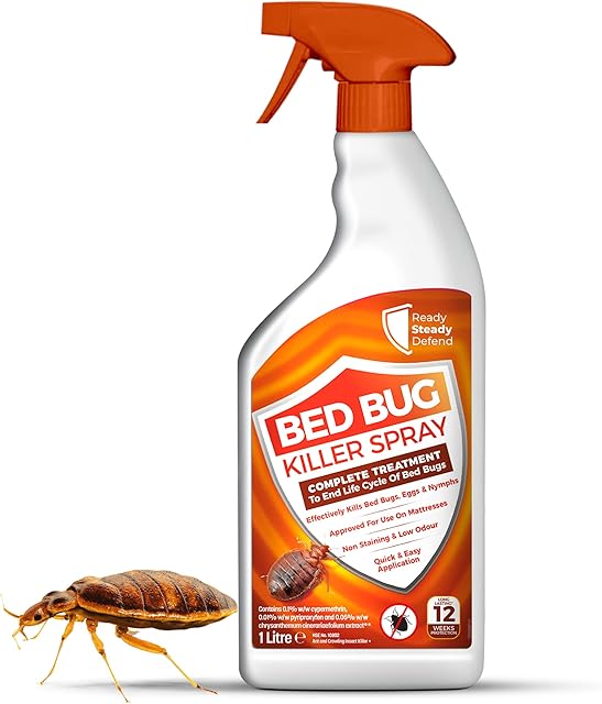 Bed Bug Killer Spray | 1 Litre | Complete Treatment to End Life Cycle of Bed Bugs, Eggs, Nymphs | Safe to Use On Mattresses, Bedding & Carpets | Non Staining & Low Odour | Quick & Easy Application