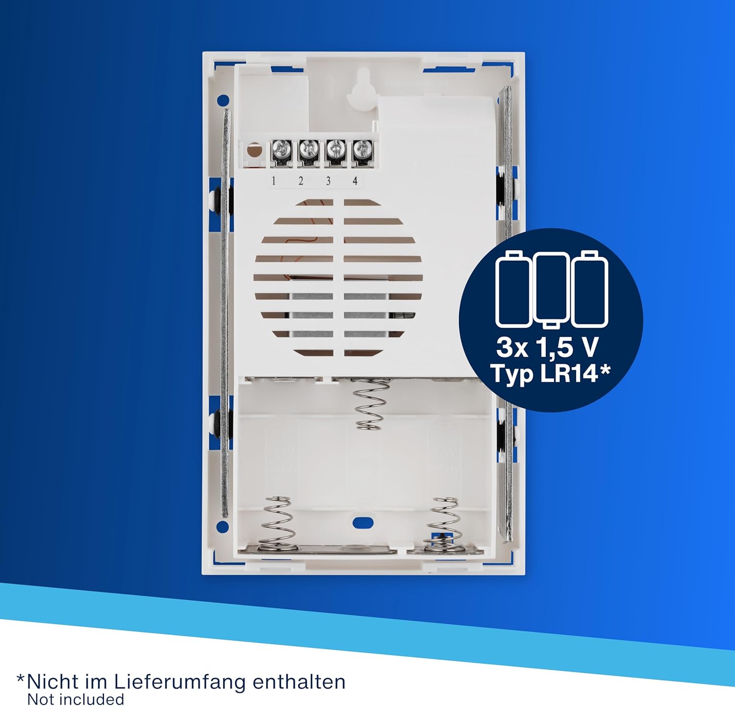 Internal view of REV 0514860555 Door Chime with battery compartment