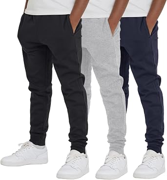 Ultra Performance Boys Sweatpants 3 Pack Soft Fleece Joggers, Sizes 4-20