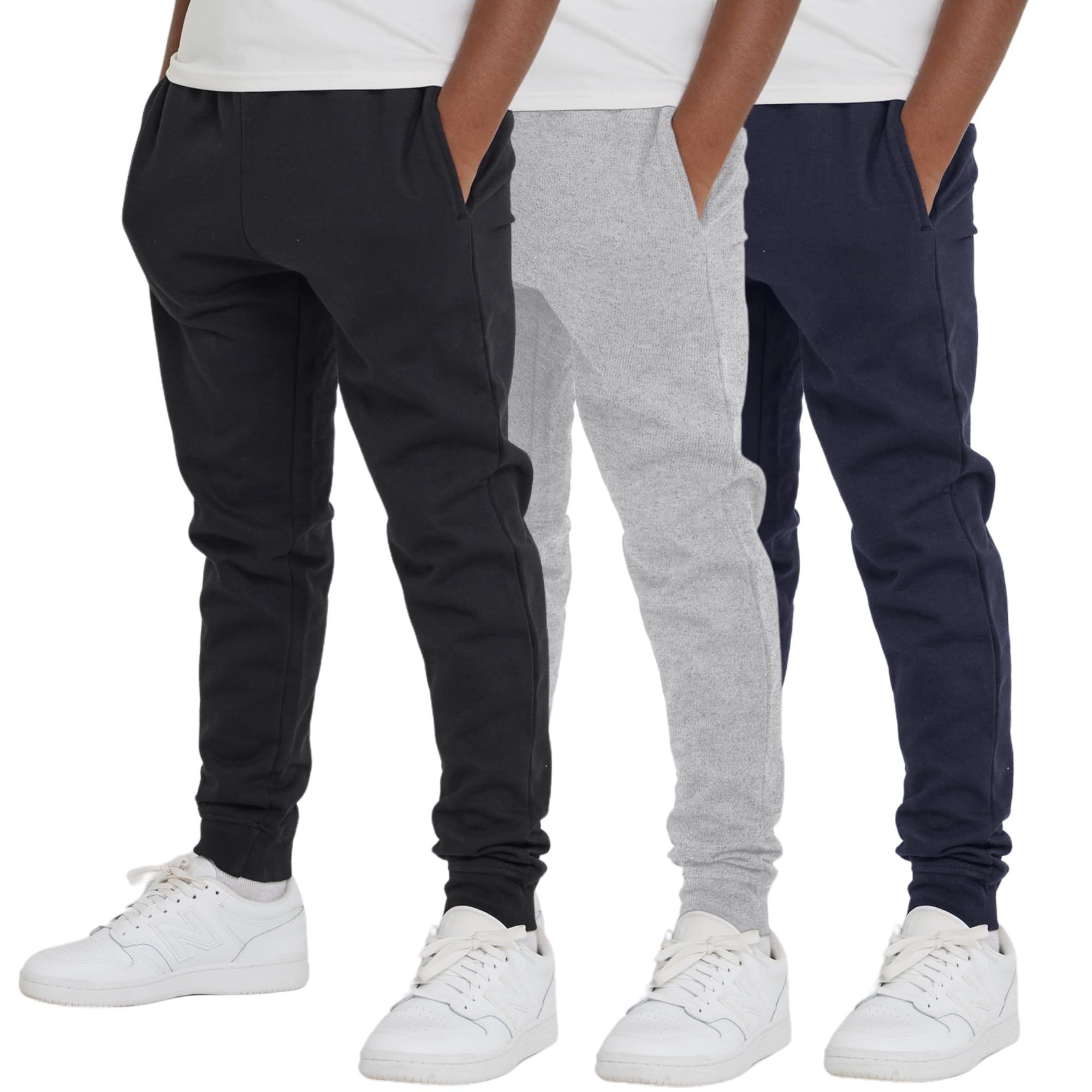 Ultra Performance 3 Pack Boys Sweatpants Kids Clothes Active Soft Fleece Joggers for Boys Size 4-20