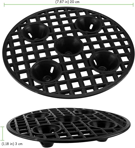 Miniatura 2 de TAICHEUT 30 elevadores de macetas de 8 pulgadas a nivel de plantas, bandeja redonda de plástico resistente, bandeja grande para macetas de interior,