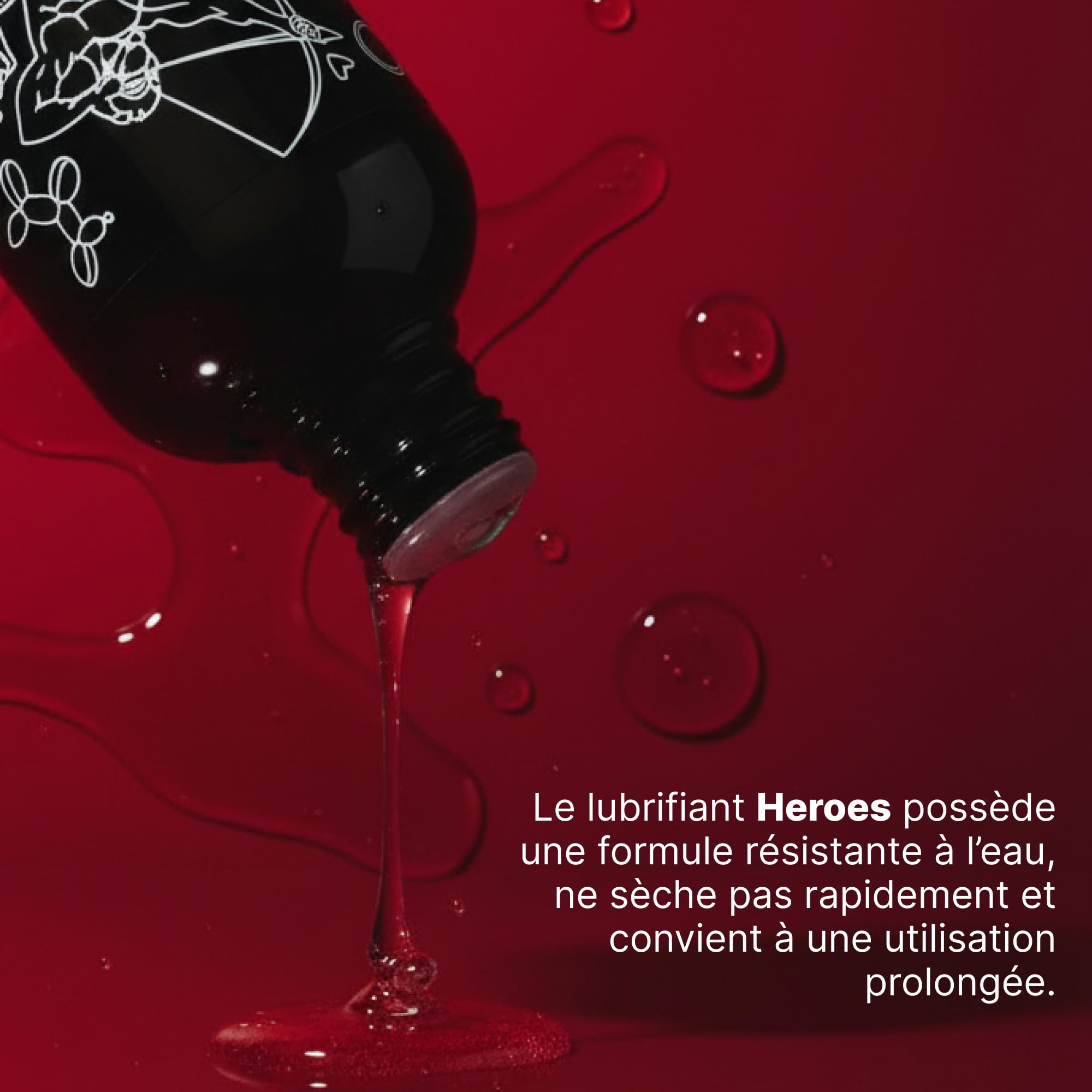 Heroes Lubrifiant à Base de Silicone – Longue Durée, Confort & Glisse Exceptionnelle – Compatible Latex – 500 ml