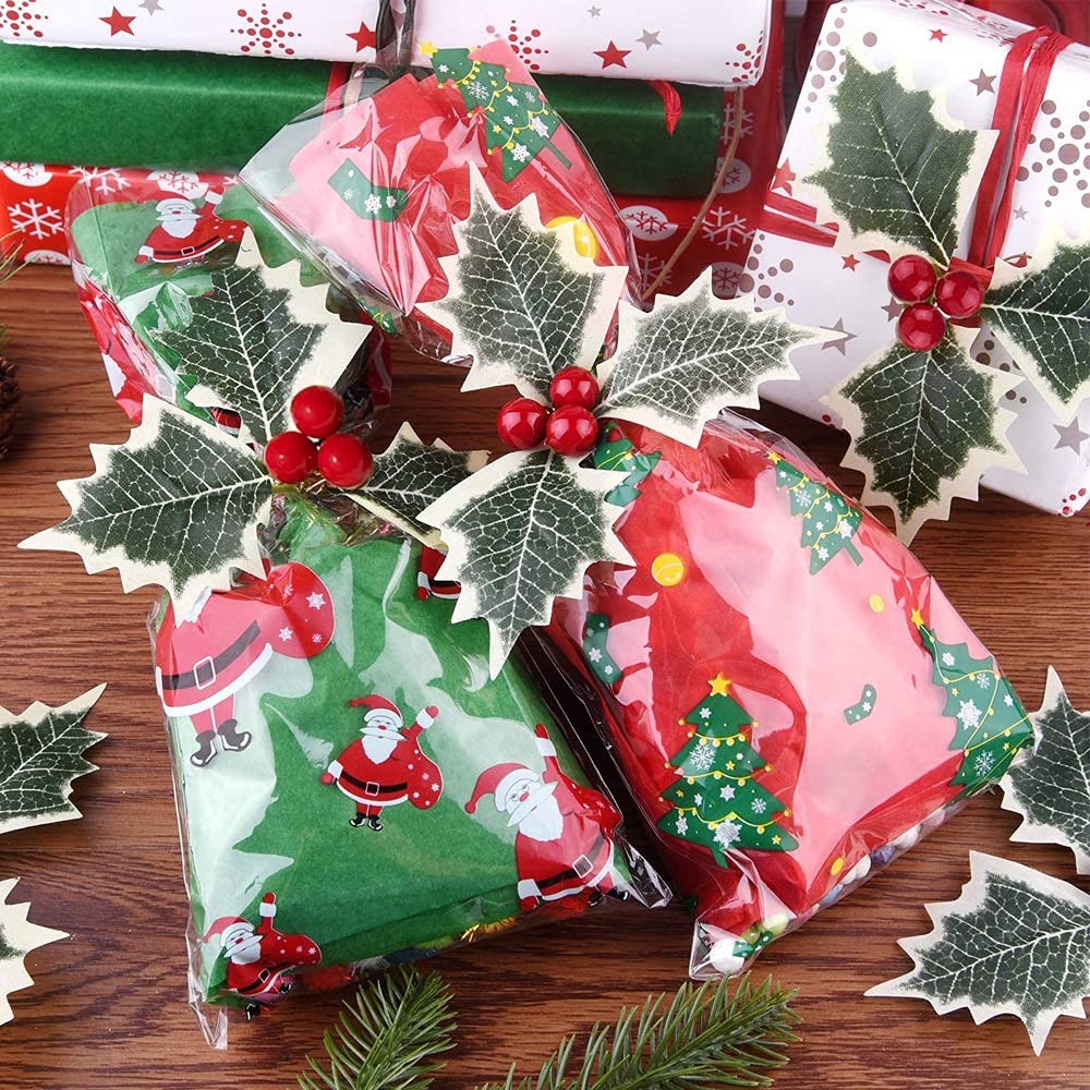 30-teiliges Weihnachts-Dekoset Mit Holly-Beeren Aus Resin - Für Kränze & Baum