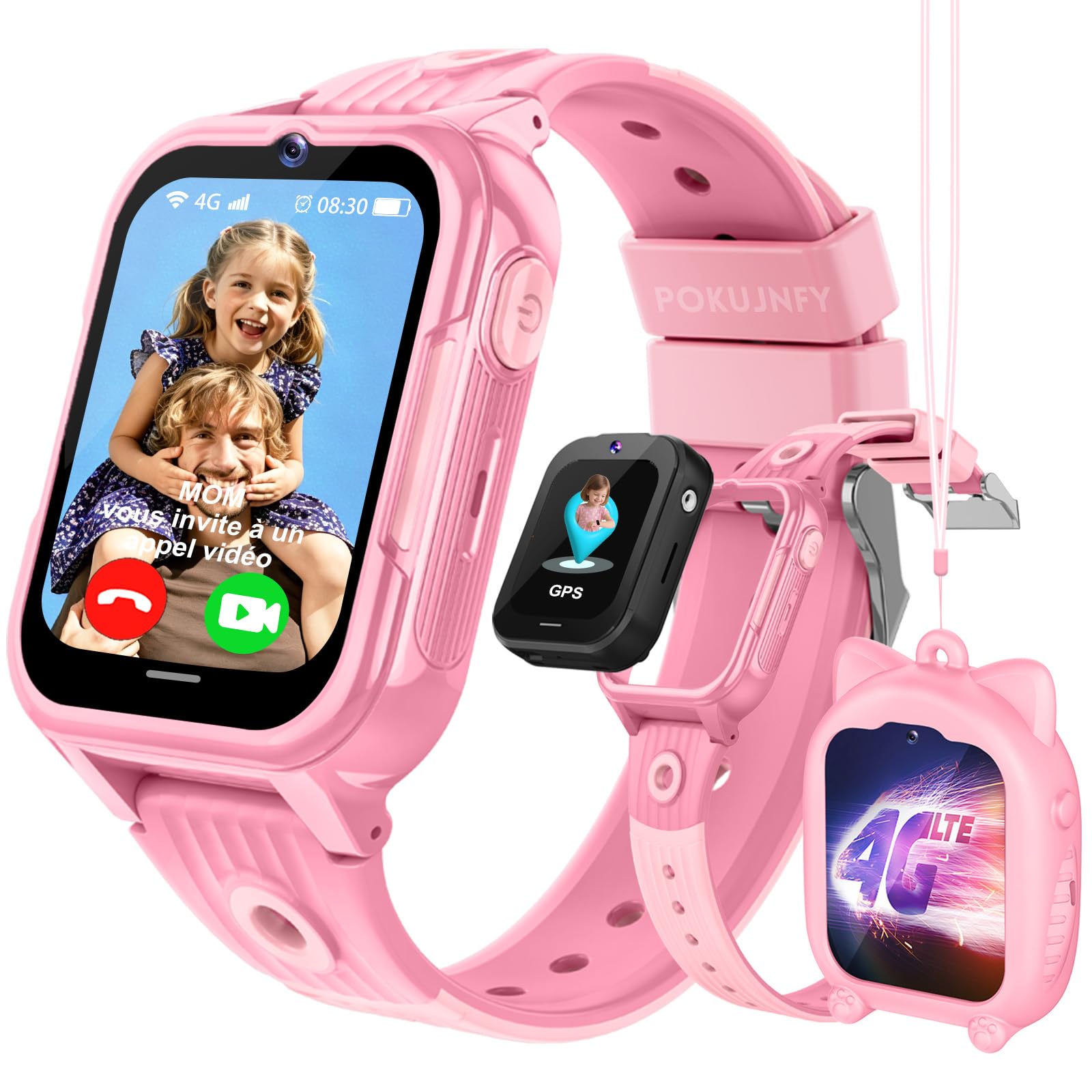 4G Montre Connectée Enfant GPS Tracker Appel Vidéo Téléphone
