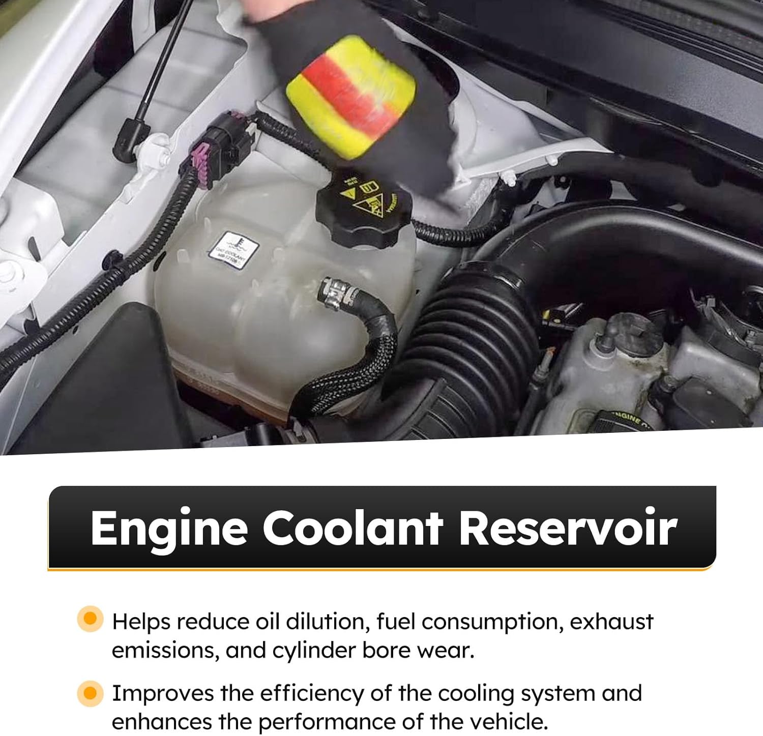 603-838 Engine Coolant Reservoir Radiator Tank - Expansion Recovery Tank Compatible with 2014-2018 Jeep Cherokee Chrysler 200 Replaces# 68096261AA, 68102155AB