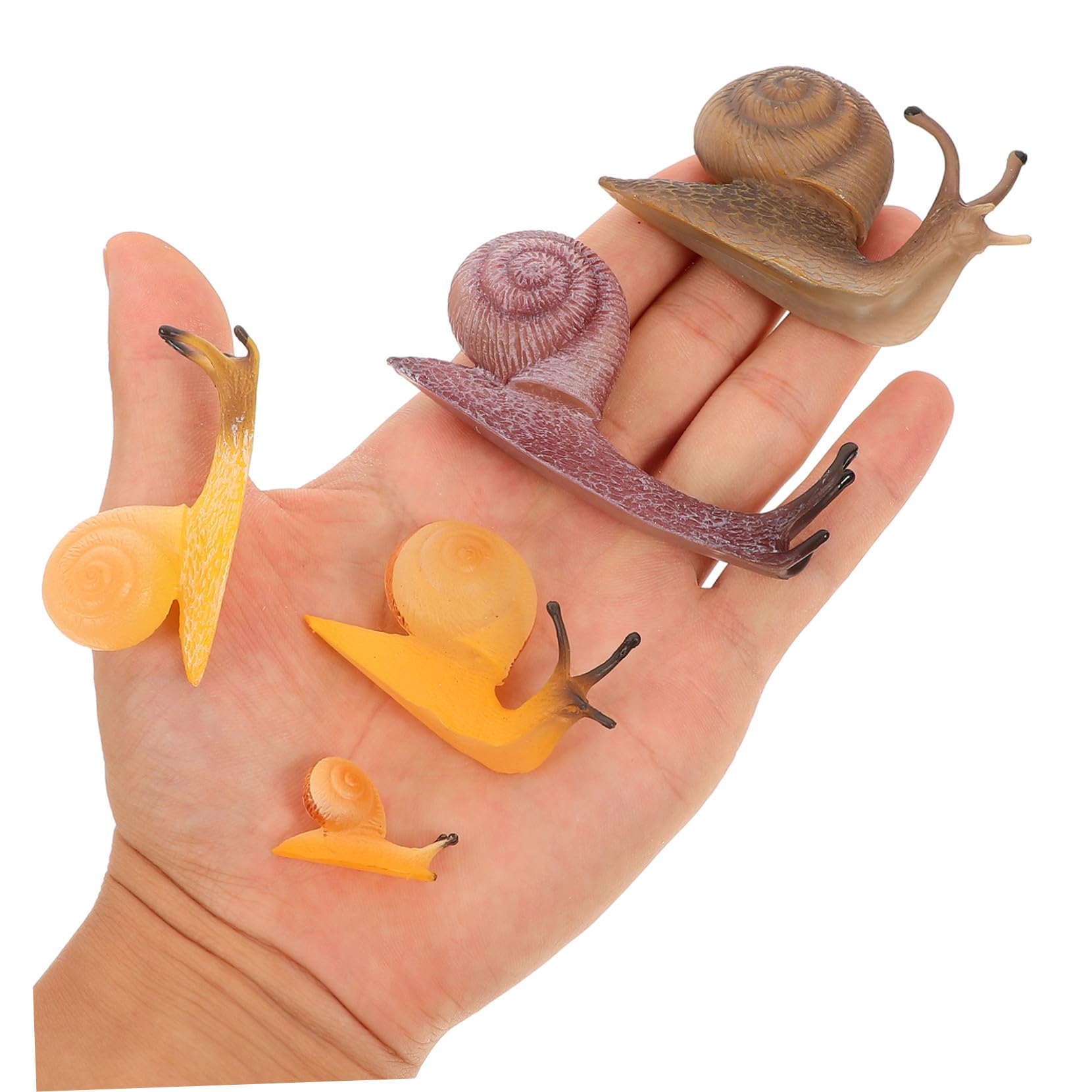 5 Pezzi Figurine Animali Lumaca, Simulation Animal Figure Realistica, Plastico, Decorativa, per Balcone e Giardino, per Bambini