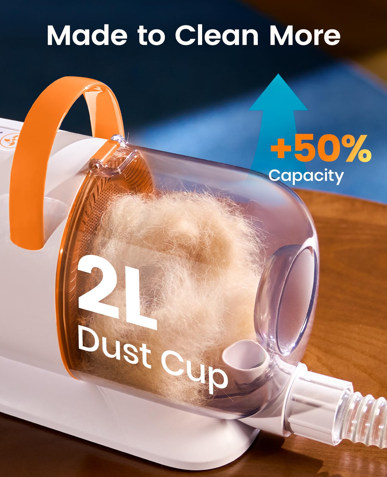 oneisall Aspiradora de aseo para perros – Succión de 15000 Pa, captura el 99% del pelo de mascotas para reducir el desprendimiento, cortaúñas para perros y cepillo silencioso (≤59 dB) con 4 accesorios
