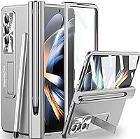 Vista 10 de Miimall Funda compatible con Samsung Galaxy Z Fold 4 con S Pen, Fold 4 Pen con soporte para bolígrafo, película para lente, película protectora