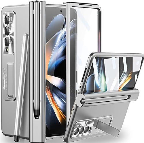 Miniatura 10 de Miimall Funda compatible con Samsung Galaxy Z Fold 4 con S Pen, Fold 4 Pen con soporte para bolígrafo, película para lente, película protectora