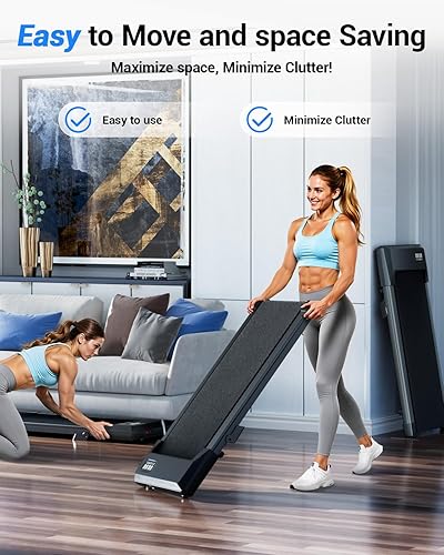 Miniatura 7 de DeerRun Under Desk Walking Pad Treadmill with 6% Manual Incline, 0.6-3.8 MPH Walking Speed, 2.5 HP, 300 lb Capacity, App & Remote Control, for Home