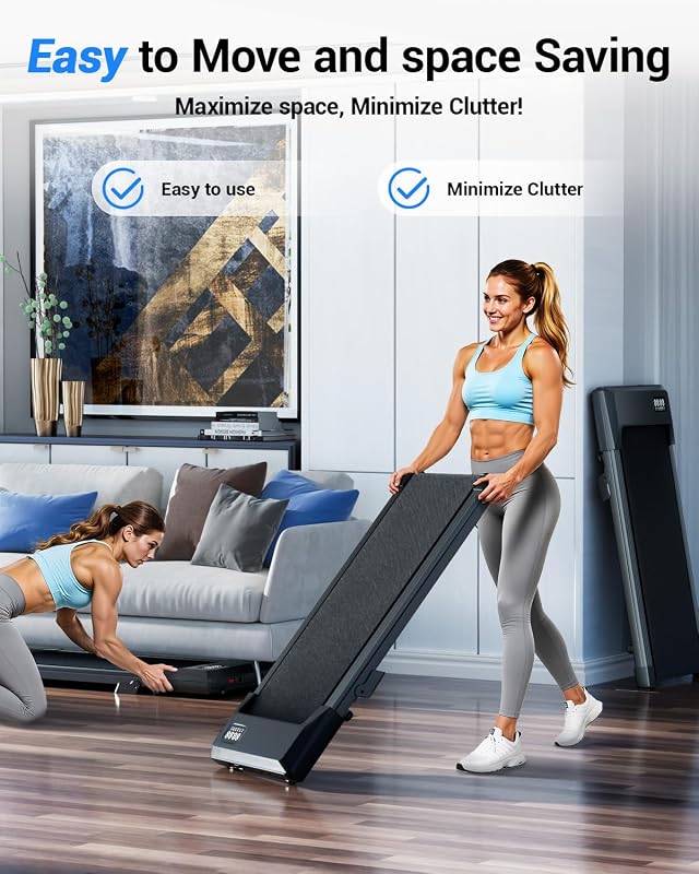 Superun Walking Pad with 6% Incline, Under Desk Treadmill for Home Office, 3 in 1 Portable Walking pad Treadmill with Remote Control and LED Display, 2.5HP Quiet Mini Treadmills, 300 lbs Capacity image 6