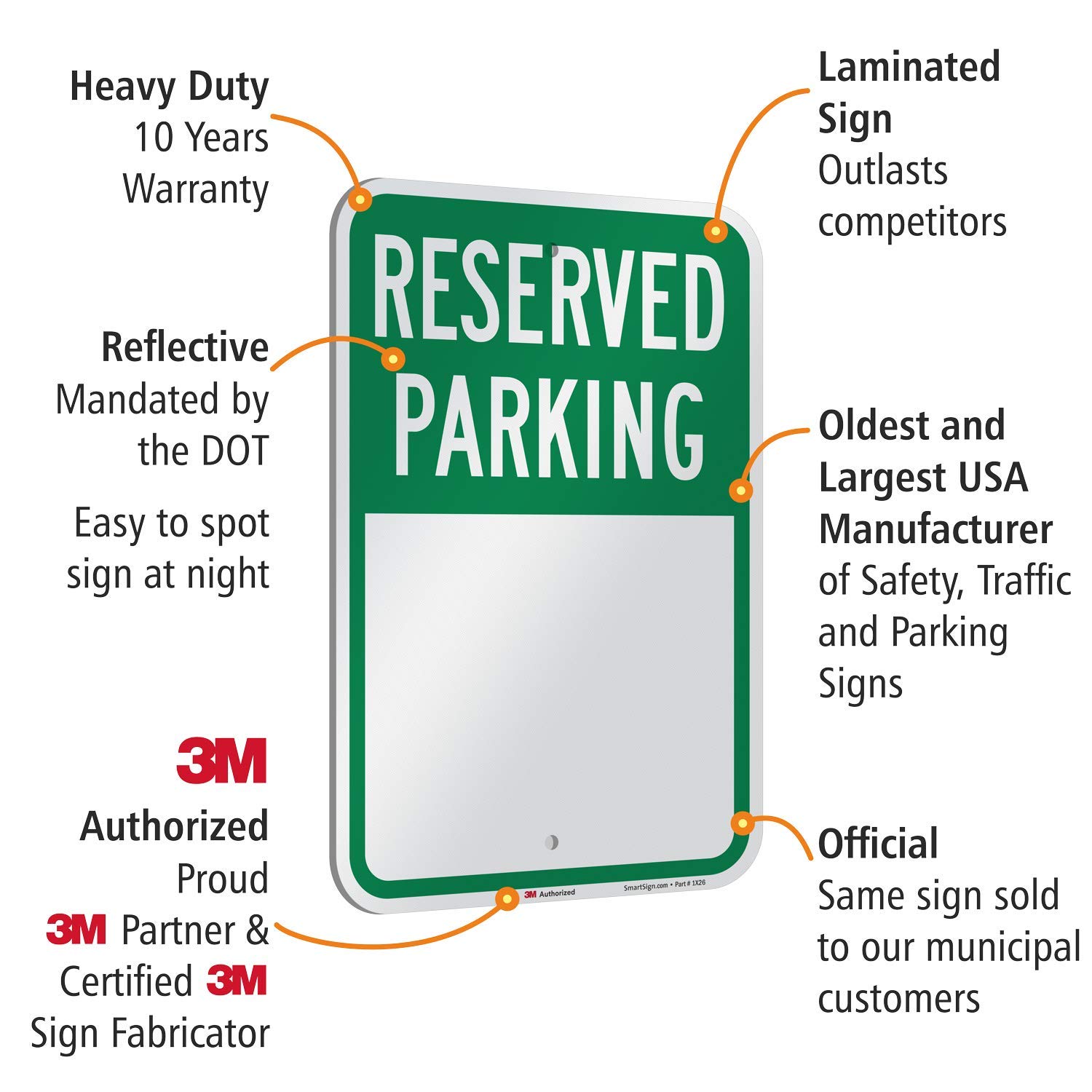 Hottest Sales SmartSign 18 x 12 inch Blank “Reserved Parking” Write-On Metal Sign, 63 mil Aluminum, 3M Laminated Engineer Grade Reflective Material, Green and White Super Sale 🛒 SmartSign 18 x 12 inch Blank “Reserved Parking” Write-On Metal Sign, 63 mil Aluminum, 3M Laminated Engineer Grade Reflective Material, Green and White
