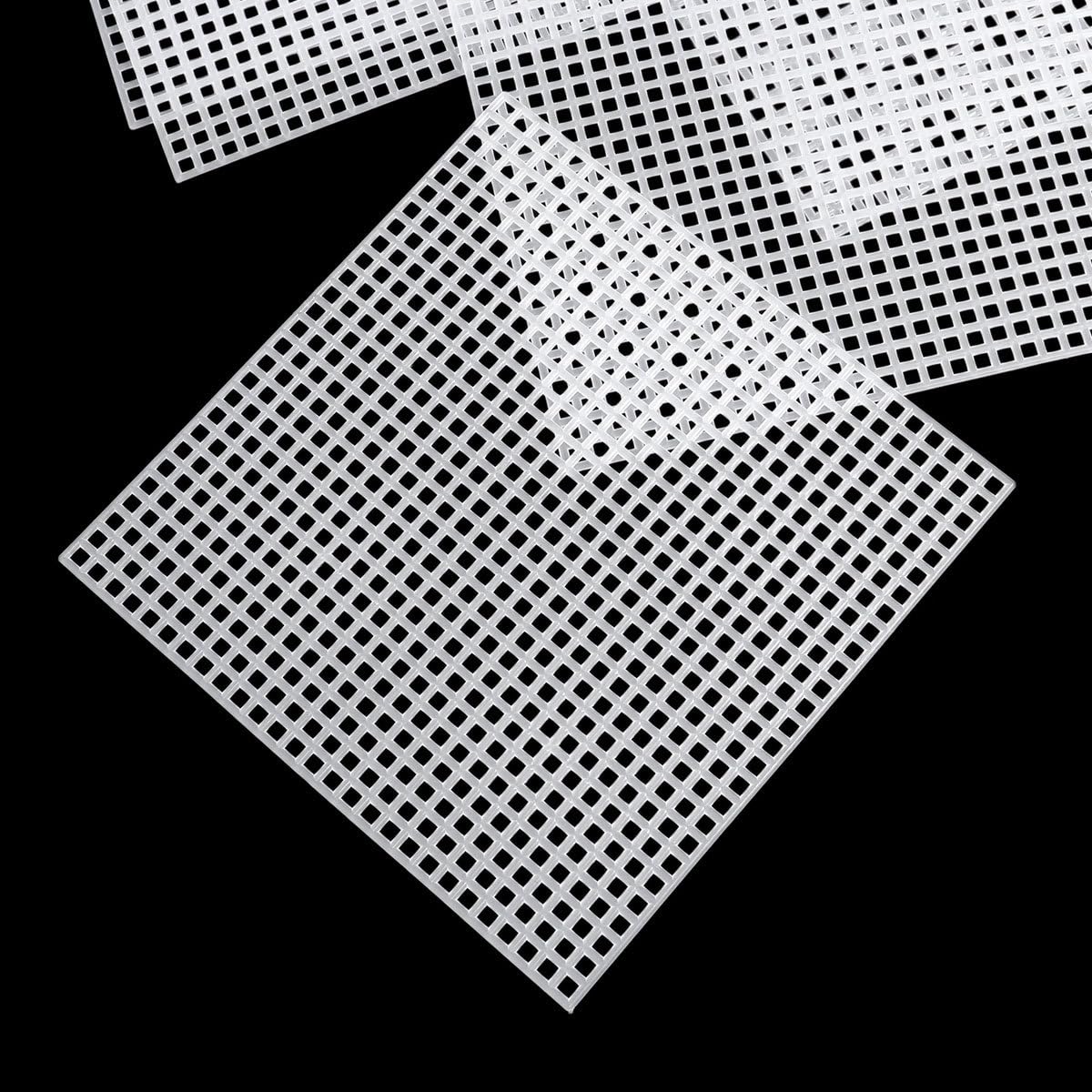 LALAFINA Kunststoff Mehrzweck Netzgewebe 30 Stück Weißes Quadratisches Bastelgitter 10X10cm für Kreuzstich und Nadelspitzenprojekte