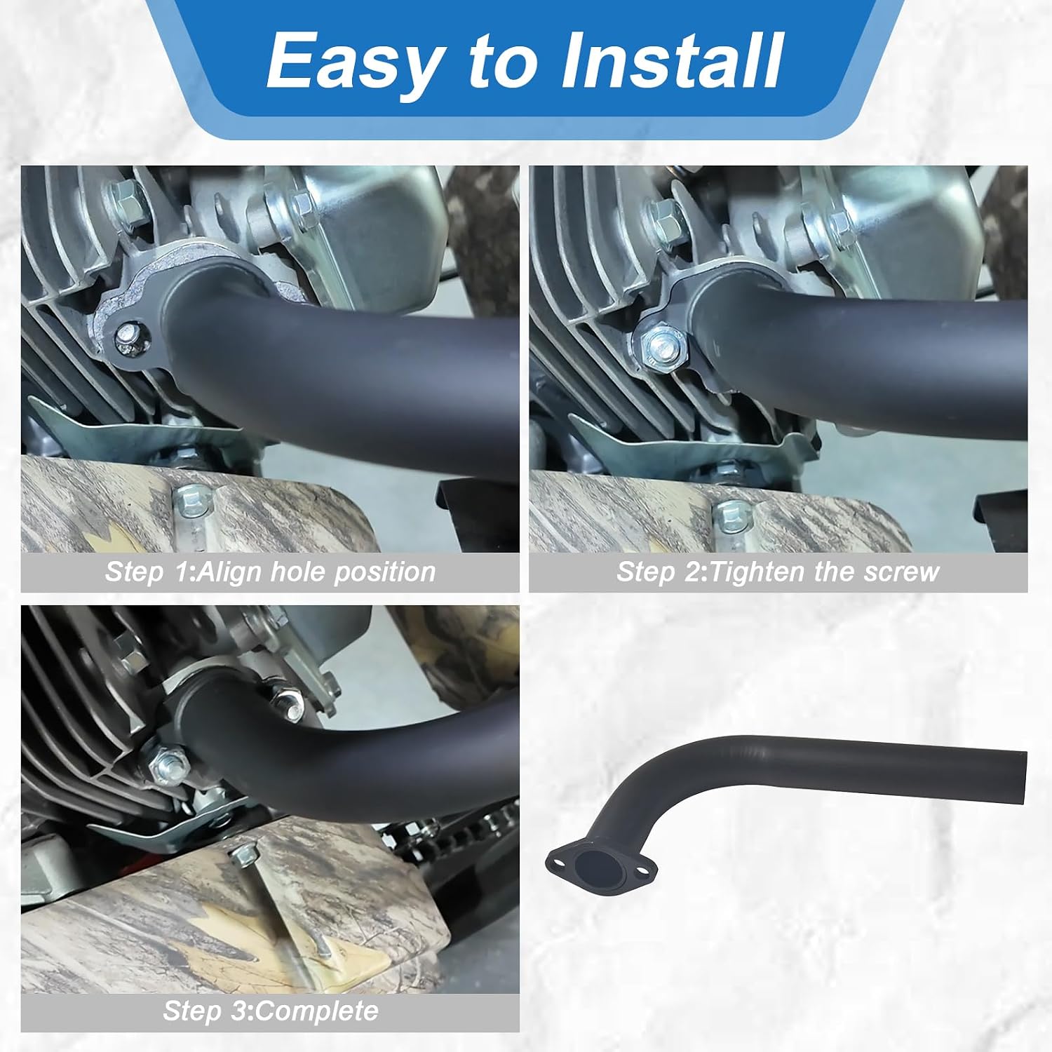 Exhaust Header Pipe For Predator 420 301cc 8hp GX240 GX270 GX390 Mini Bike & Go Kart Black