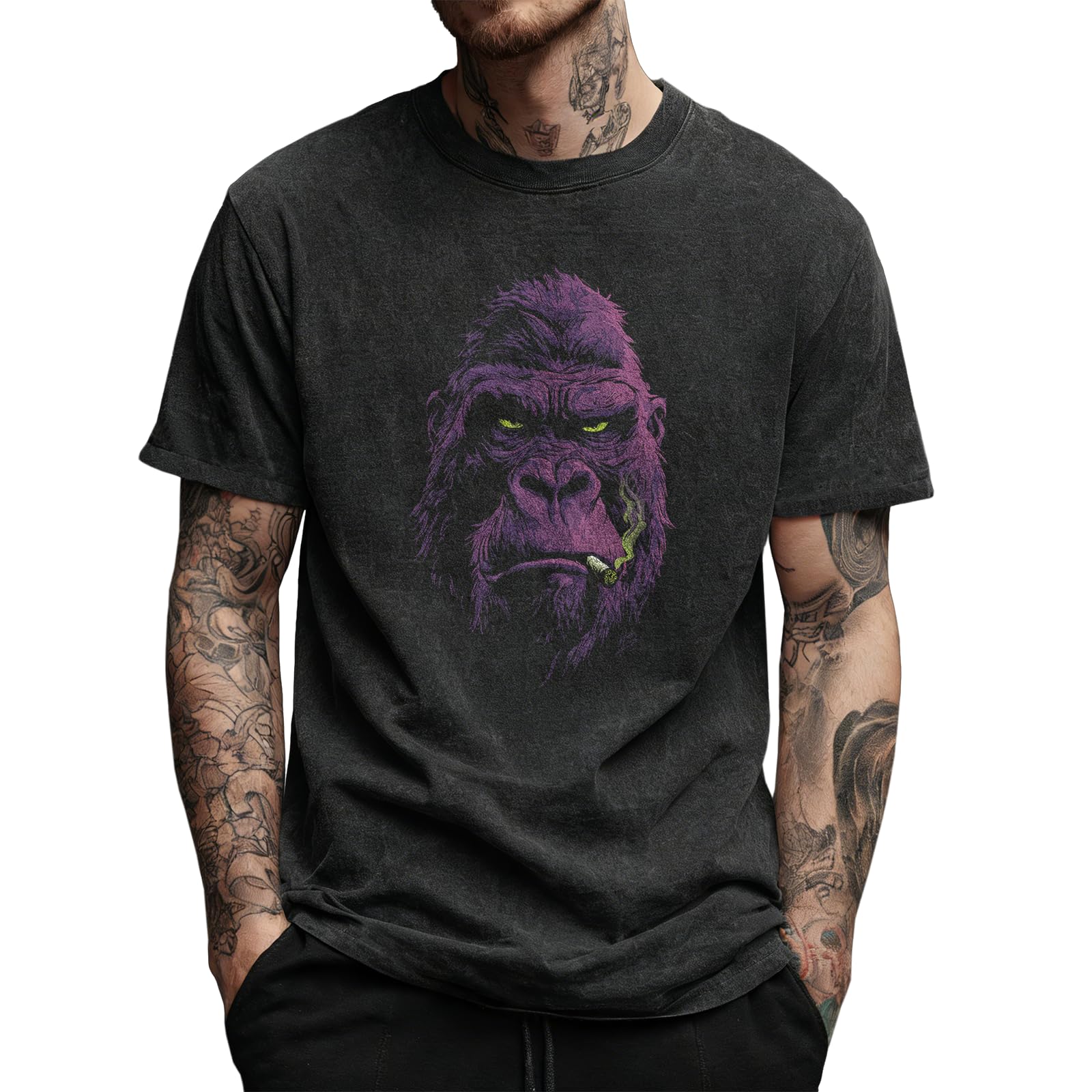Street Graphic Shirts for Men Solid 100 Cotton Acid Washed Mens Oversized Summer Gym Apparel